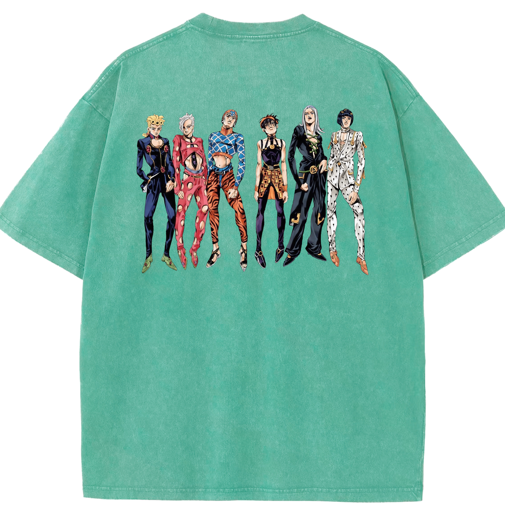 （画像用） ジョジョの奇妙な冒険 JoJo's Bizarre Adventure 綿100% ヴィンテージ風 半袖Tシャツ（背面プリント）